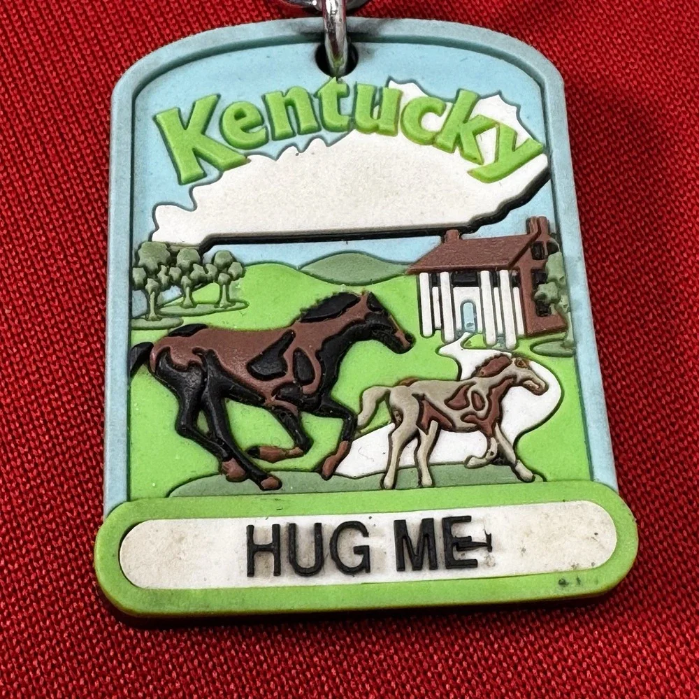 Vintage Kentucky Hug‎ Me Rubber Keychain